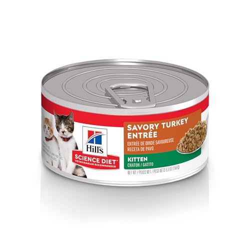 Hill's Science Diet Kitten, Kitten Premium Nutrition, Wet Cat Food, Turkey Minced, 5.5 oz Can, Case of 24