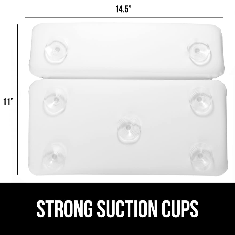 Bath Pillow for Tub, Comfortable Bathtub Pillows for Neck Head and Back Support, Strong Suction Waterproof Headrest, Cushion Rest for Curved or Straight Tubs, Spa Accessories, White