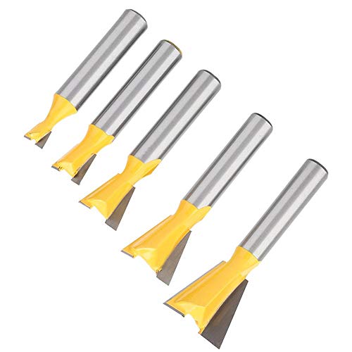5 Pcs Milling Cutter Bit Woodworking Dovetail Router Bit Dovetail End for Wood Process Hand Tools Accessories