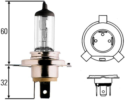 H4 100/80W High Wattage Bulb, 12V