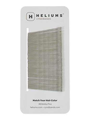 Bobby Pins - Metallic Matte Gray - 2 Inch Wavy Hair Pins, Color Matched for Grey and Silver Hair, 48 Count