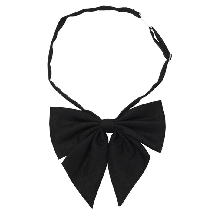 Adjustable Pre-tied Bow Tie Solid Color Bowties for Women ties,Black