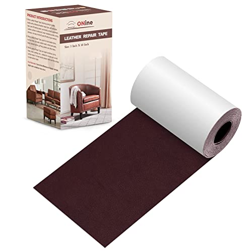 Leather Repair Patch,Leather Repair Tape, 3 x 60 inches Leather Repair Patch for Furniture,Vinyl Repair Kit,Leather Couch Patch,for Sofas, Furniture, Car Seats, Office Chairs(Mulberry)