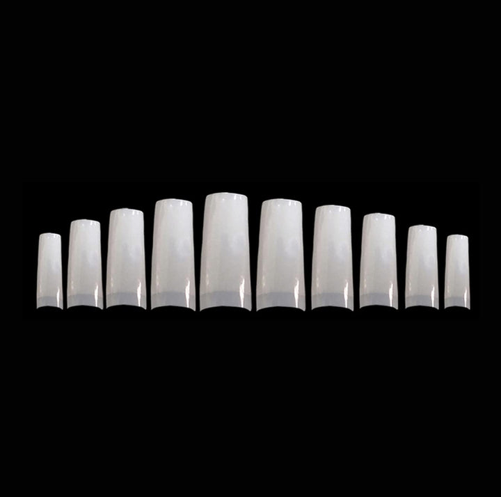 2PACK Natural/Clear Royal Salon 500 Acrylic False Fake Gel Nail Tips (Total 1000Tips) 10Sizes With Clear Acrylic Case For Nail Salon Nail Shop (Royal Salon)