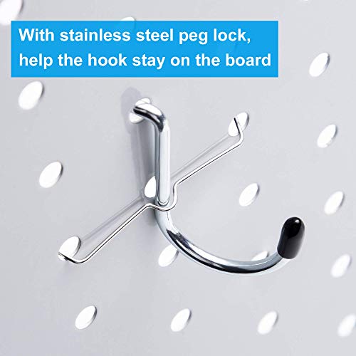 Pegboard Hooks Assortment with Pegboard Bins, Peg Locks, for Organizing Various Tools, 80 Piece