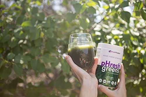 pHresh Greens Raw Alkalizing Superfood Greens Powder - 1 Month Supply | Gluten-Free | Natural Enzymes | Raw Nutrients | Approved for Intermittent Fasting and Keto Diets | 5 Ounces