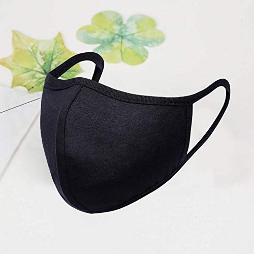 5 Pack Unisex Face Covering, Facial Covering with Adjustable Nose Wire,Black Dust Cotton, Washable and Reusable Cloth for Men and Women