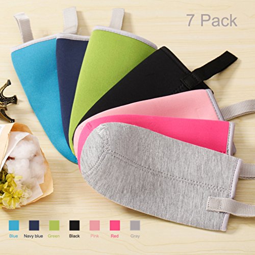 Sunkey 7 Pack Neoprene Water Bottle Sleeve 12oz - 19.4 oz Insulated Collapsible Drink Bottle Covers Carrier, Multi-color