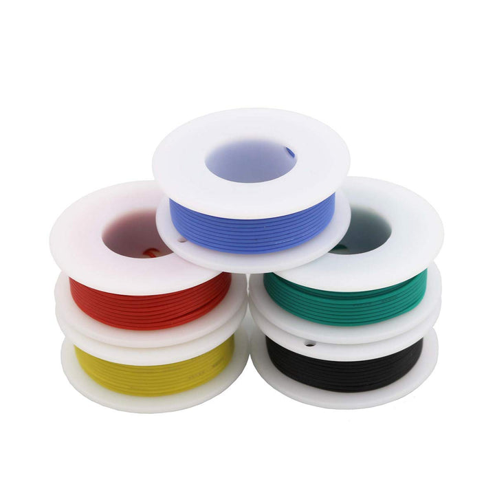 Striveday™ 26 AWG Flexible Silicone Solid Wire Kit Box Tinned Copper Electric Wire 26 Gauge Hook Up Wire 300V Cable (32.8ft Each Color)