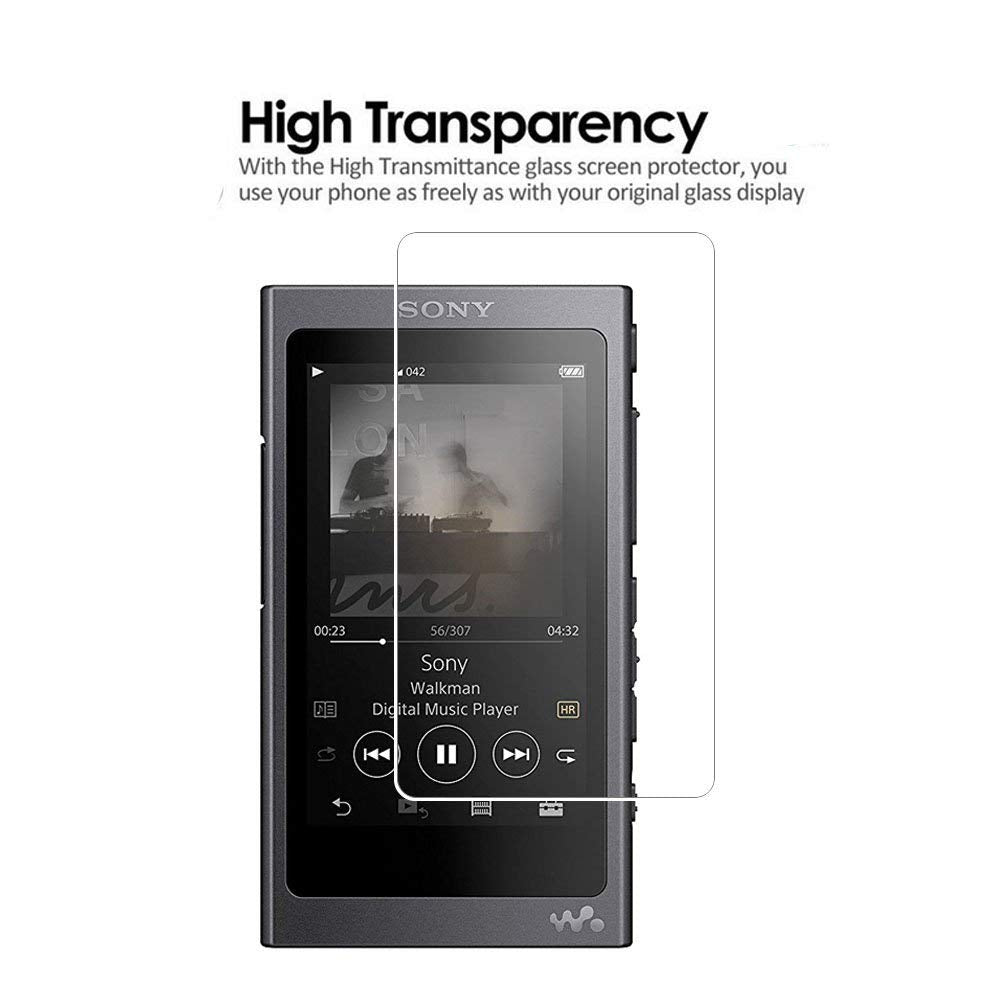 (2 Pack) for Sony NW-A55/ NW-A56 Screen Protector,9H Hardness Tempered Glass Screen Protector for Sony A55 A56 with Anti-fingerprint Bubble-Free Crystal Clear