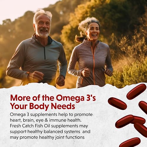 Barlean's Fish Oil Omega 3 Supplement, High Potency Ultra EPA DHA Fatty Acid Softgels, 1000mg Orange Flavored Fish Oil Pills, 60 Count
