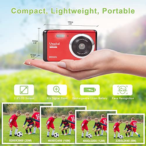 Digital Camera, FHD 1080P Camera, Digital Point and Shoot Camera, Anti-Shake Vlogging Camera for YouTube, Compact Portable Small Camera for Boys Girls Kids Student Children Teen Elderly