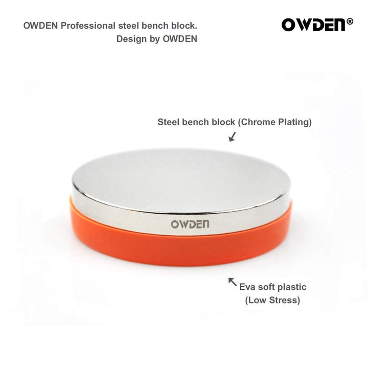 Professional Steel Bench Block(No Rebound), Metal Bench Block for Jewelry Stamping Tool,(Diameter: 3 Inches, Height: 3/4 Inch) Steel Part: Mirror Polishing with Chrome Plating.