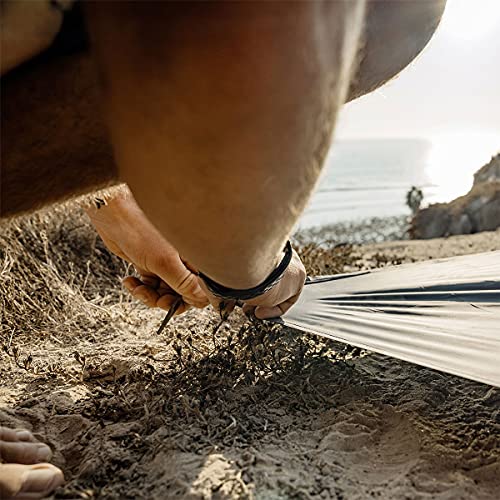 Pocket Blanket - Black (Seats 2-4); Foldable Picnic Blanket, Concert Blanket and Festival Blanket; Sand Proof Beach Blanket with Stakes; Picnic Tarp, and Outdoor Blanket for Grass