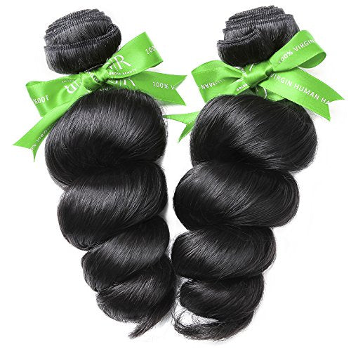 12 : Beauty Brazilian Virgin Loose Wave, 1 Bundle Natural Color Raw Unprocessed 100% Human Hair Virgin Loose Wave Hair Weave Size 12 Inches