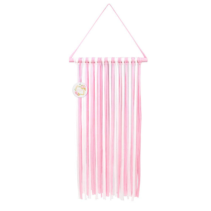 Baby Girls Hair Bow Holder 30 Long Bow Hanger Hair Clips Storage Organizer(Pink+White)