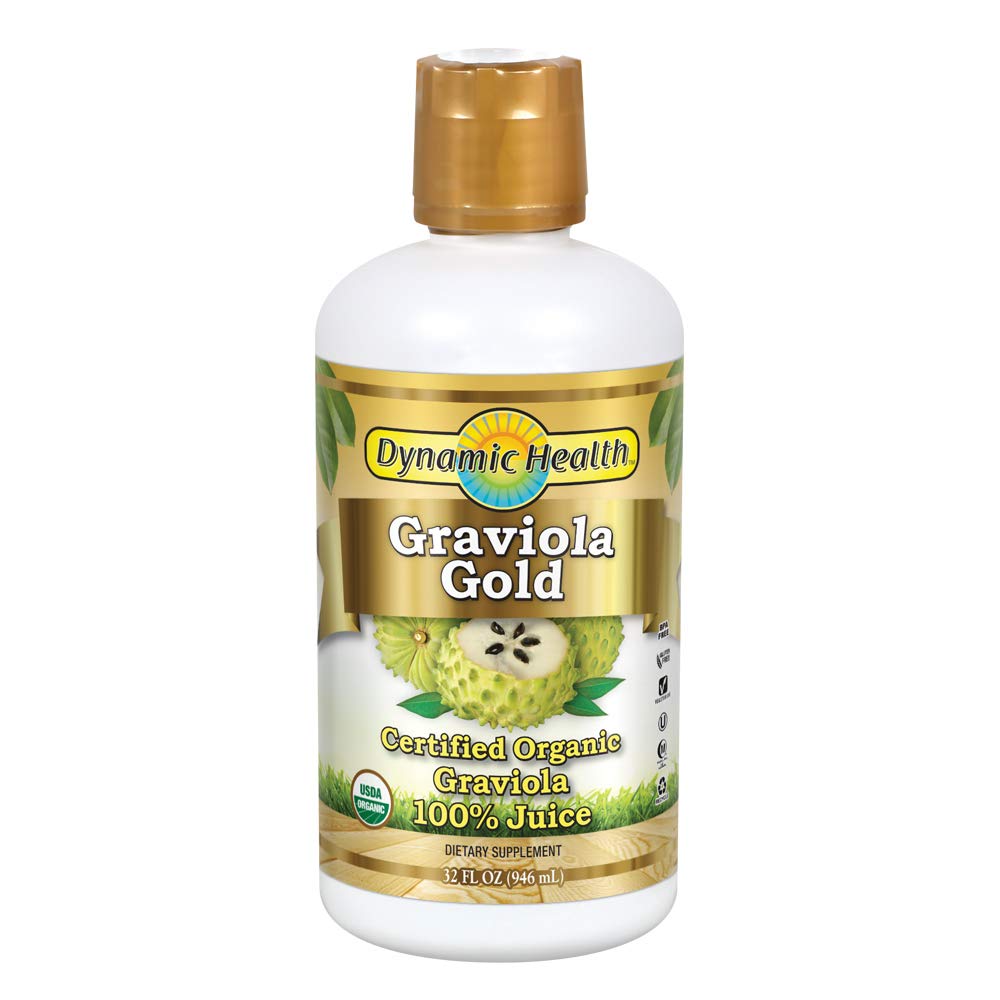 Graviola Gold | Organic Graviola 100% Juice | Vegetarian, No Gluten or BPA, Dietary Supplement | 32oz