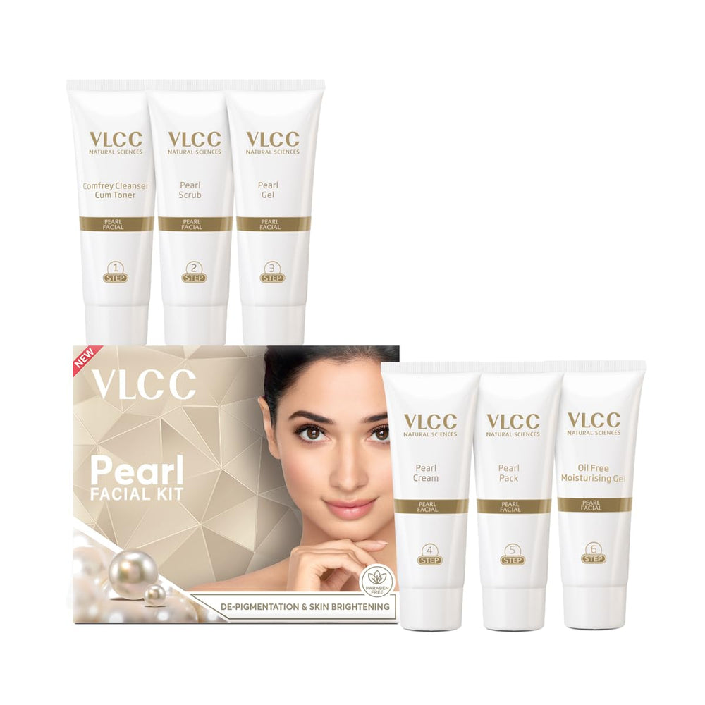 Pearl Facial Kit - 60g | Luminous and Radiant Skin | At Home Facial with Pearl Extracts, Sandalwood, Turmeric & Aloe Vera | Tan Removal Facial Kit.
