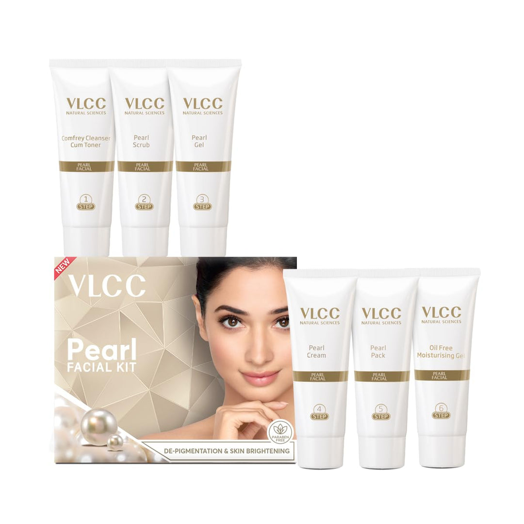 Pearl Facial Kit - 60g | Luminous and Radiant Skin | At Home Facial with Pearl Extracts, Sandalwood, Turmeric & Aloe Vera | Tan Removal Facial Kit.