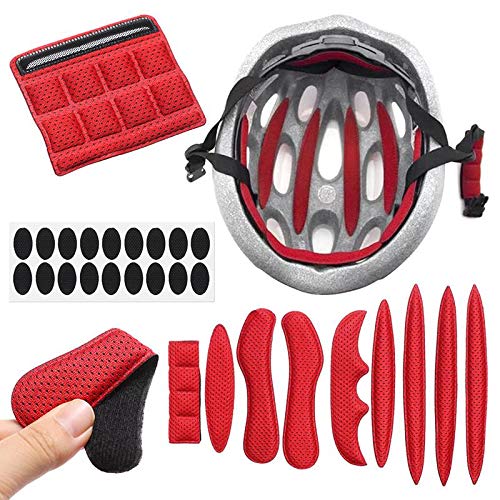 Helmet Padding Kit, Universal Bicycle Replacement Foam Pads Set Helmet Cushions for Bike Cycling Motorcycle Helmet (Set of 2 Grey)
