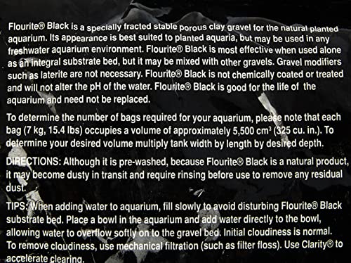 Flourite Black Clay Gravel - Stable Porous Natural Planted Aquarium Substrate 15.4 lbs