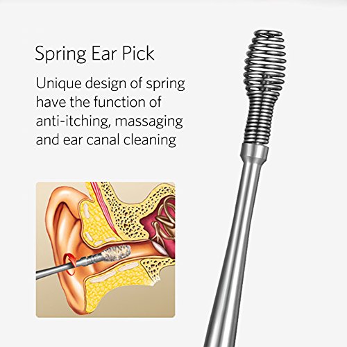 8 Pcs Ear Pick Earwax Removal Kit, Ear Cleansing Tool Set, Ear Curette Ear Wax Remover Tool with a Cleaning Brush and Storage Box