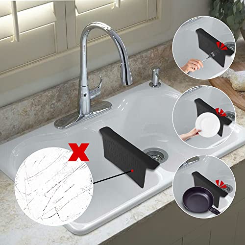 Sink Saddle Ultra Thin Silicone Sink Divider Mat Weak Suction Kitchen Sink Protector Super Soft Sink Mat No Odor 12.8'' x 11''