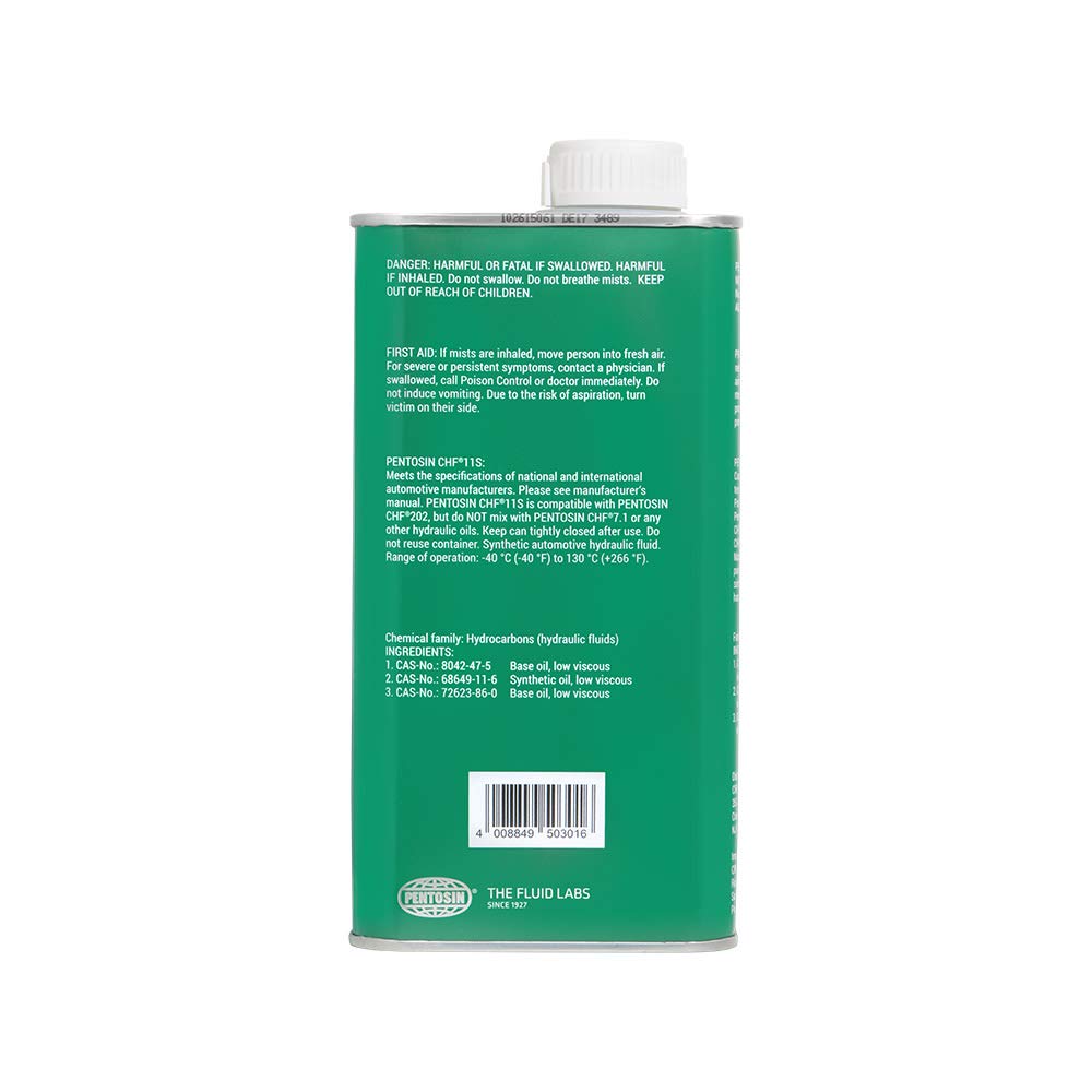 1405116 CHF 11S Long-Life Synthetic Hydraulic Fluid for Audi, Bentley, BMW, Chrysler, Dodge, Jeep, Mercedes-Benz, Mini, Porsche, Saab, Volkswagen, Volvo, and More; 1 Liter