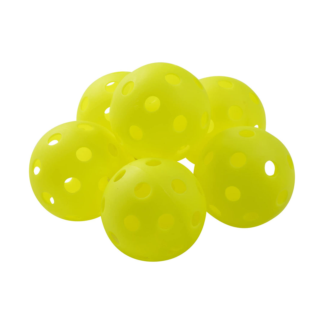 Pickleball Balls: Official Size Recreational and Tournament Pickleballs - Yellow Pickleball Ball Set for Outdoor and Indoor Courts - 6 Count (Pack of 1)