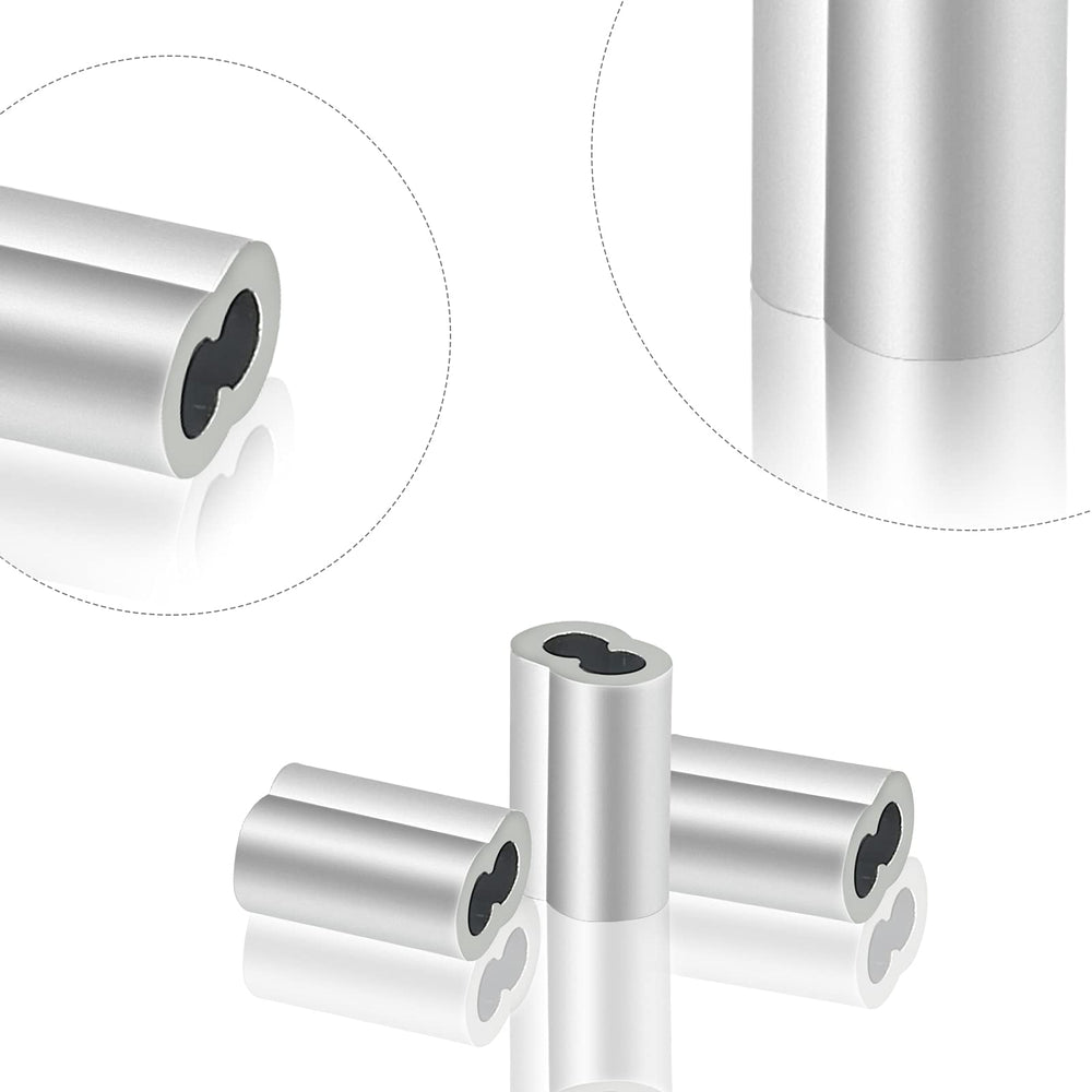 200 Pcs Aluminum Crimping Loop Sleeve 1/16, Cable Ferrule Wire Rope Sleeves Loop Sleeve (200 Pcs)