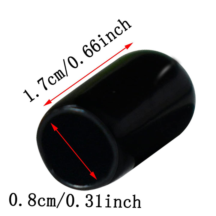 50pcs Vinyl Flexible End Caps, Rubber End Caps, Black Bolt Screw Thread Protector Safety Cover (5/16 Inch 8 mm)