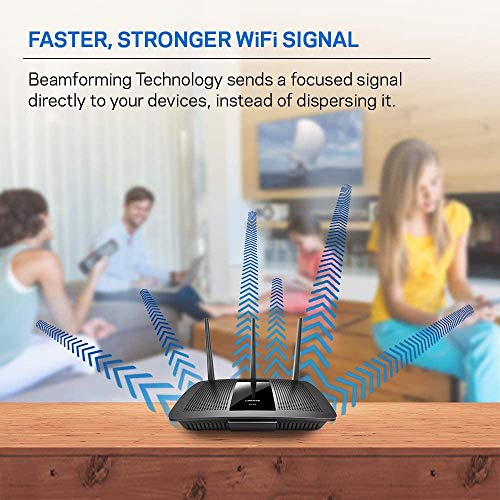 EA7300 Max-Stream: AC1750 Dual-Band Wi-Fi Router, Gigabit Ethernet Ports, 1,500 square-foot Range, 10 Devices, MU-MIMO (Black)