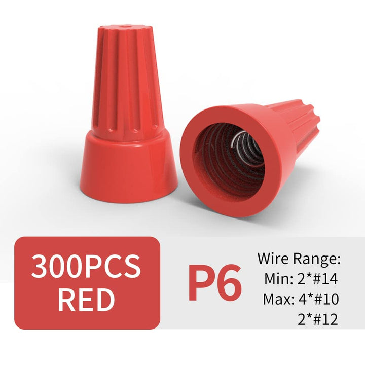 300 Pcs Electrical Wire Connectors, Red Wire Caps Screw Terminals Twist Nuts Connection