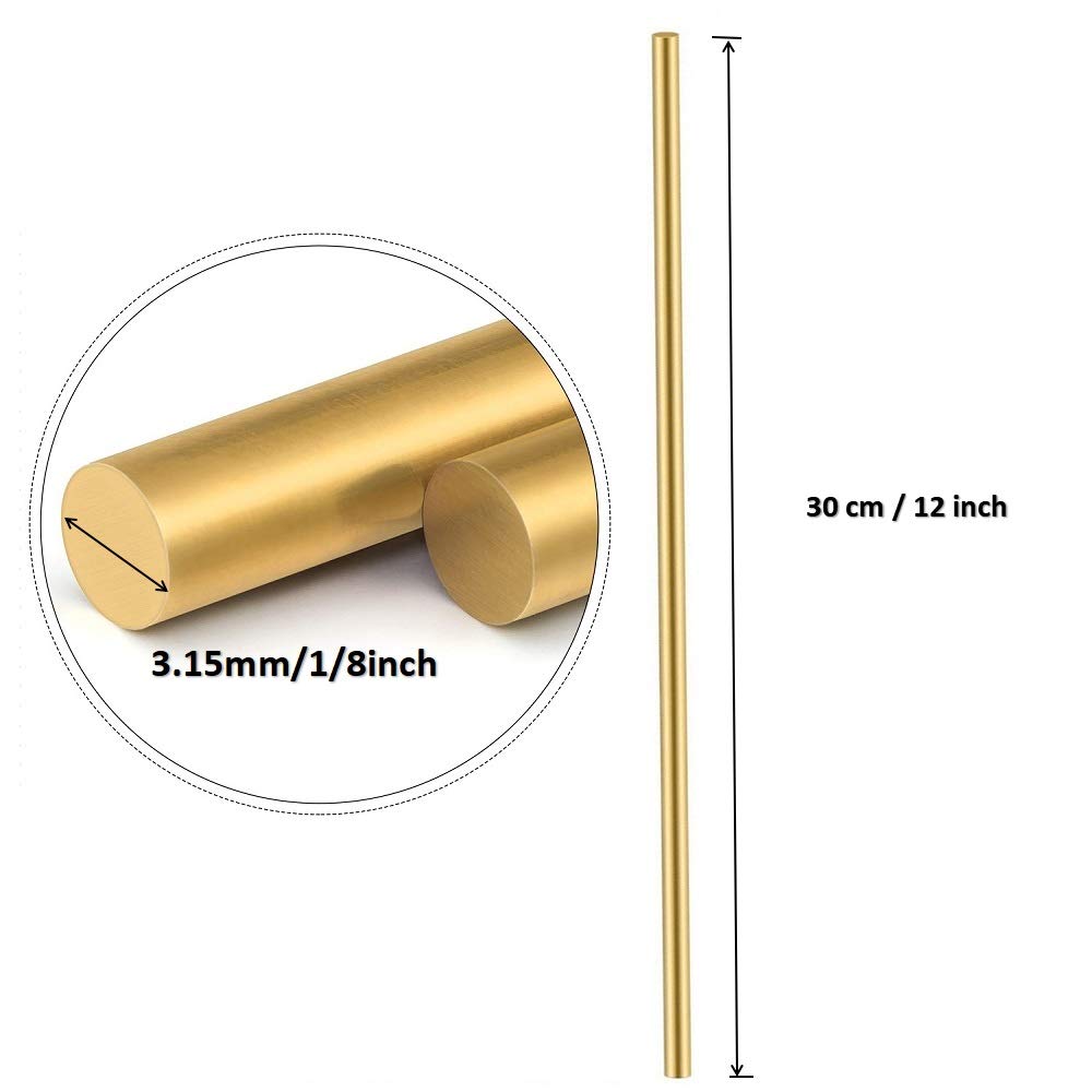 6 PCS 5/32 Brass Rods Brass Round Rod Brass Round Stock Brass Solid Round Rod Lathe Bar Stock 5/32 Inch in Diameter 12 Inch in Length,C27400