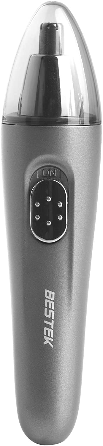 Nose Hair Trimmer, Ear and Nose Hair Trimmer Clipper, Efficient and Quiet Eyebrow & Facial Hair Trimmer for Men Women, Battery-Operated Trimmer with LED Light, 360°Rotating Design