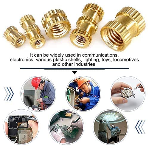 3D Printing Brass Nuts,500Pcs M3x3mm H x 4mm OD Knurled Insert Threaded Insert Nuts Female Brass Embedment Nut Heat Set Insert Nut for Printing 3D Printer Automotive Plastic Shell