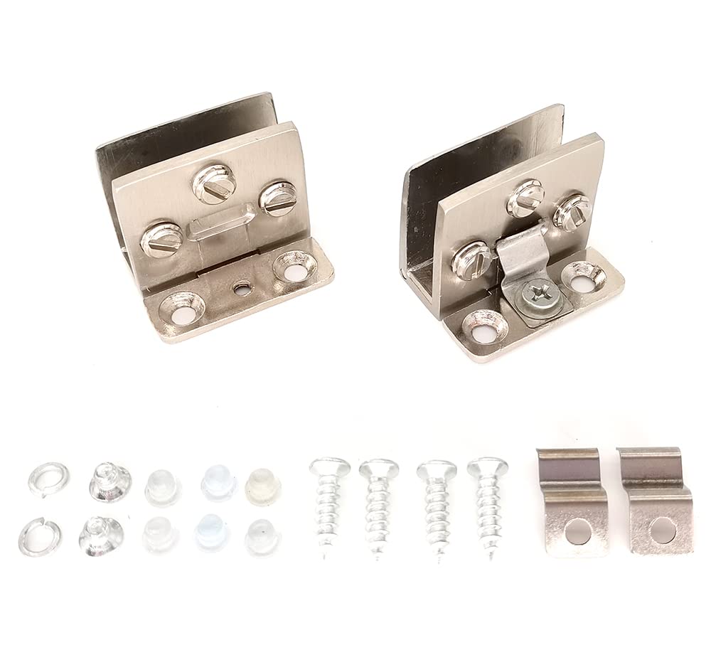 (2 Pieces) Stainless Steel Cabinet Glass Door Hinge Wine Cabinet Door Hinge Cabinet Glass Hinge Cabinet Glass clamp Without Drilling