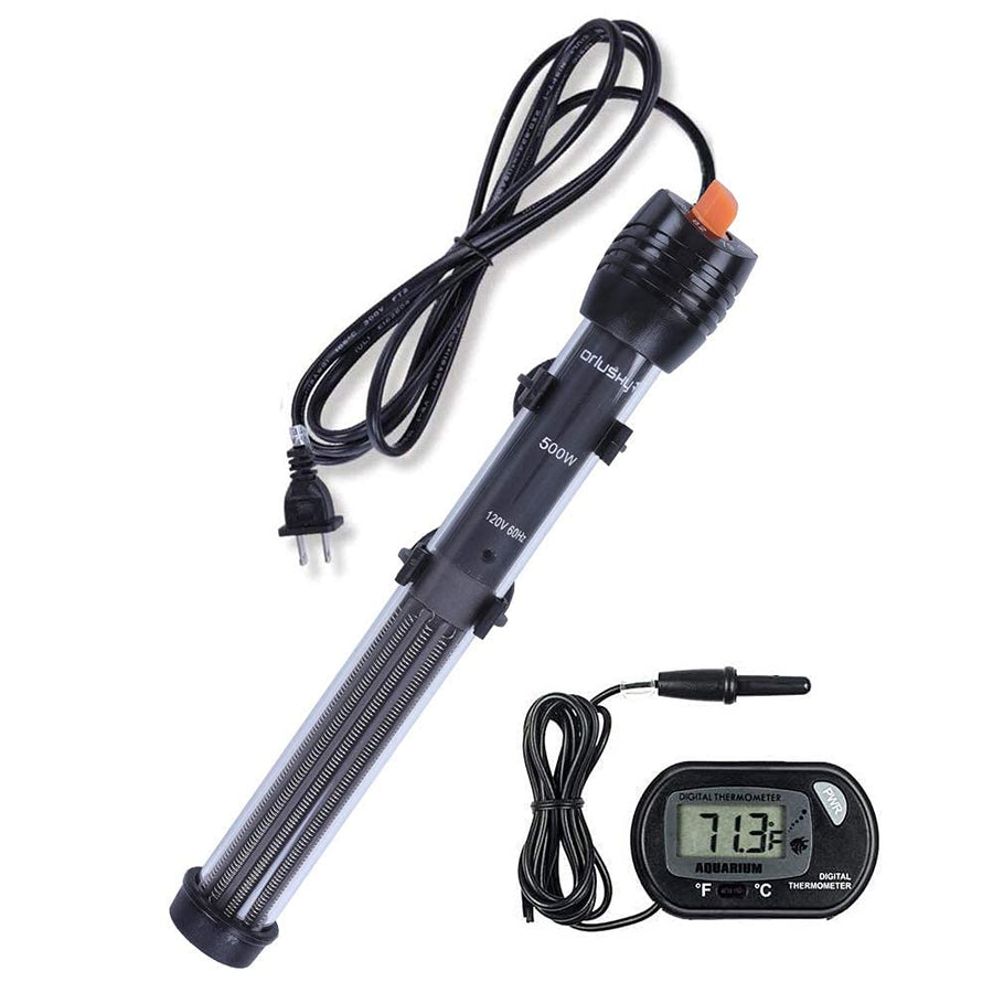 Submersible Aquarium Heater,100W Adjustable Fish Tahk Heater with 2 Suction Cups Free Thermometer Suitable for Marine Saltwater and Freshwater
