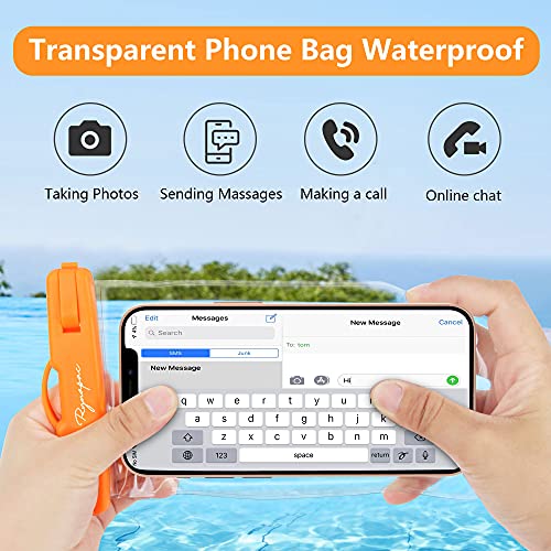 Waterproof Phone Pouch Bag - 7.5in Water Proof Cell Phone Case for Beach Travel Must Haves, Waterproof Phone Holder with Lanyard for iPhone 16 15 14 Pro Max Galaxy S24 S23 Pixel 7a, Cruise Essentials
