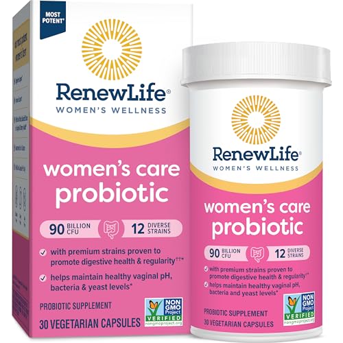 Women's Probiotic Capsules, Supports pH Balance for Women, Vaginal, Urinary, Digestive and Immune Health, L. Rhamnosus GG, Dairy, Soy and Gluten-Free, 90 Billion CFU - 30 Ct