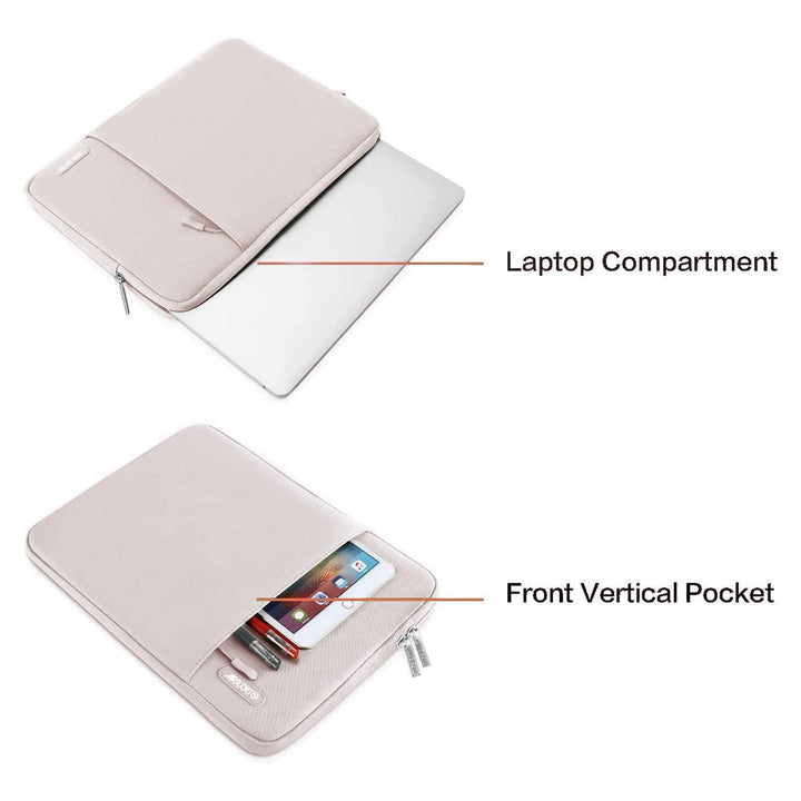 Laptop Sleeve Bag Compatible with MacBook Air/Pro, 13-13.3 inch Notebook, Compatible with MacBook Pro 14 inch M3 M2 M1 Chip Pro Max 2024-2021, Polyester Vertical Case with Pocket, Stone Gray