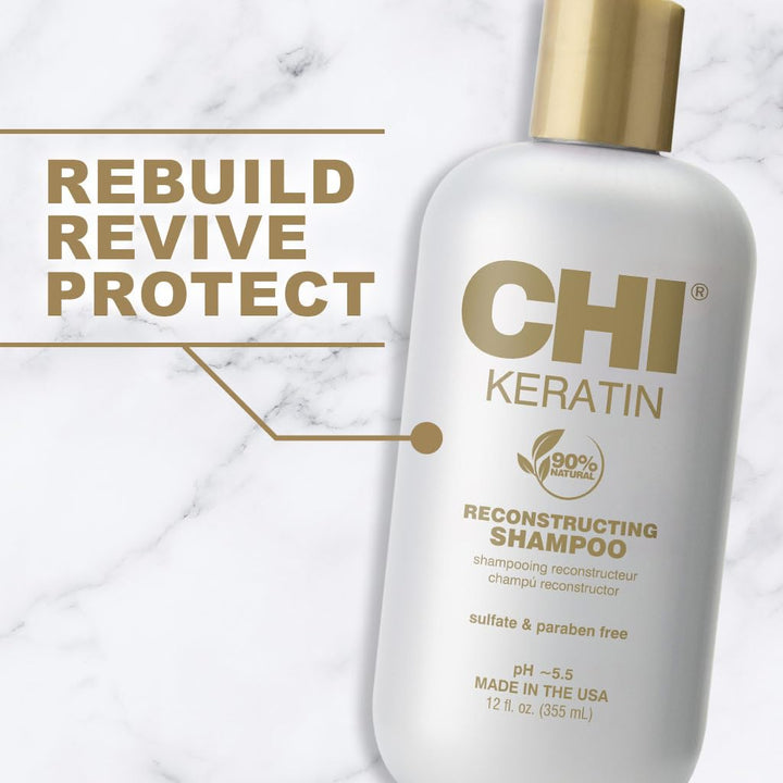 Keratin Reconstructing Shampoo, Delivers Healthier Hair, Adds Shine & Helps Prevent Future Breakage, Sulfate, Paraben, & Cruelty-Free, 12 Oz