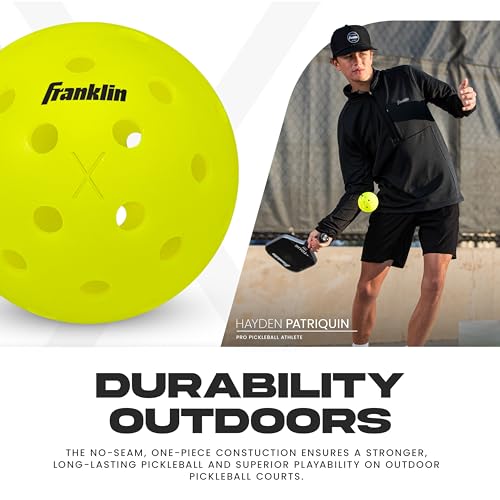 Outdoor- X-40 Pickleball Balls - USA Pickleball (USAPA) Approved - 3 Pack Outside Pickleballs - Optic Yellow - US Open Ball