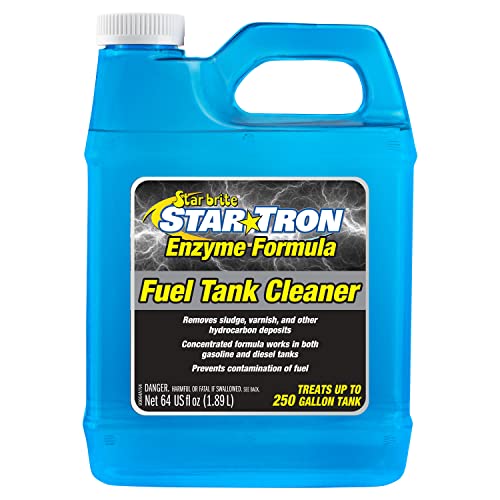 Star Tron Fuel Tank Cleaner - Remove Sludge, Varnish & Other Deposits - Rejuvanate Old, Stale Fuel - Concentrated Formula Works In Gas Tanks & Diesel Tanks - 64 OZ (093664) , blue