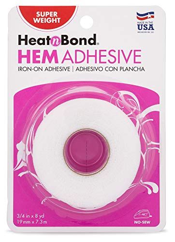 Hem Iron-On Adhesive, Super Weight, 3/4 Inch x 8 Yards, White