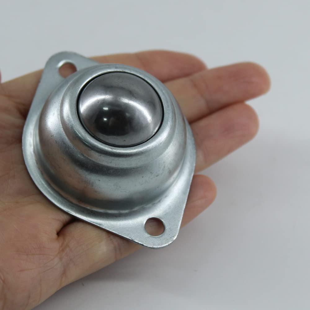 6 Pcs - 1 Roller Ball Transfer Bearing,Flange Mounted Carbon Steel Round Ball Transfer Unit Universal Rotation Ball Casters for Conveyor,Roller Stand,Transmission, Load 400 lbs