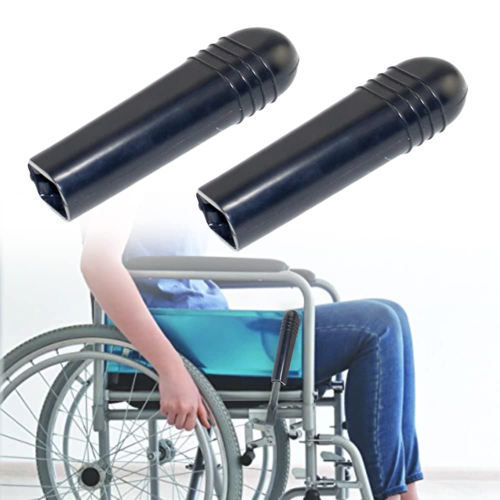 Wheelchair Brakes Handle Cover for 0.67 Flat Wheel Lock Grips Replacement, Set of 2 (Black-1)