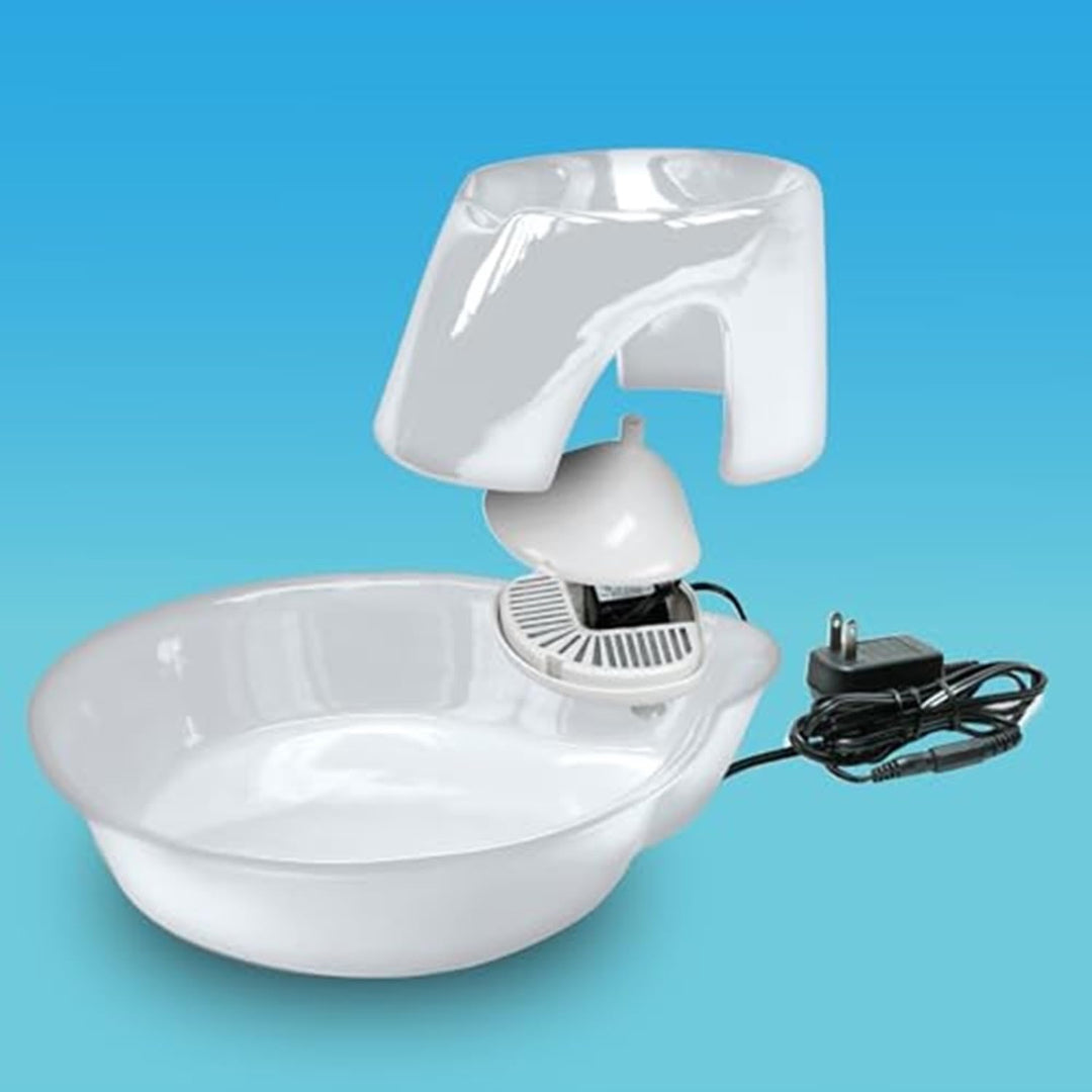 Big Max Ceramic Drinking Fountain for Pets, White, 8 lb