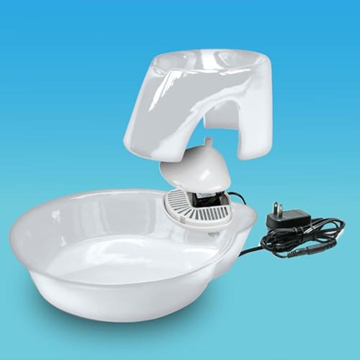 Big Max Ceramic Drinking Fountain for Pets, White, 8 lb