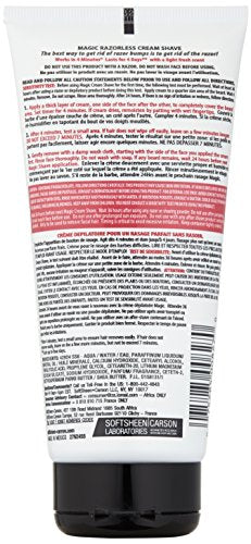 Magic Razorless Shaving Cream, Hair Removal Cream for Body Hair, Extra Strength Depilatory Cream, Works in 4 Minutes for Coarse Hair, 6 oz